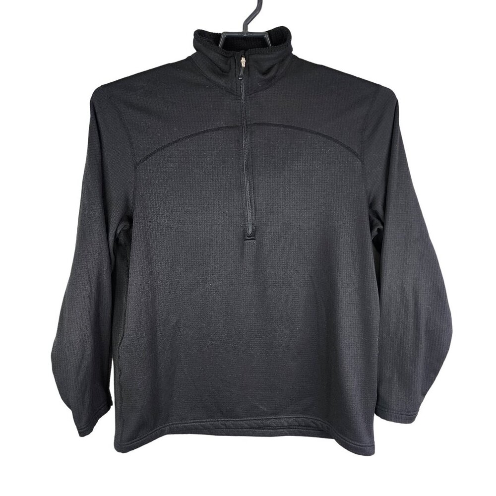 Mens Black Magellan Outdoors Pullover Sweatshirt 1/4 Zip Long Sleeve Mock Neck L